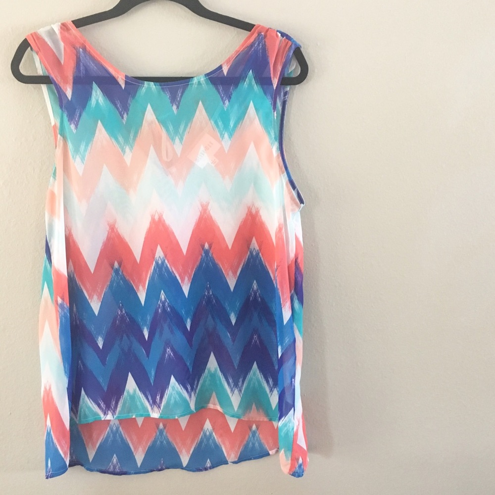 StitchFix Tie-Back Chevron Print Tank